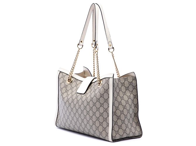 Tote Gucci Medium GG Supreme Padlock beige - vista 2