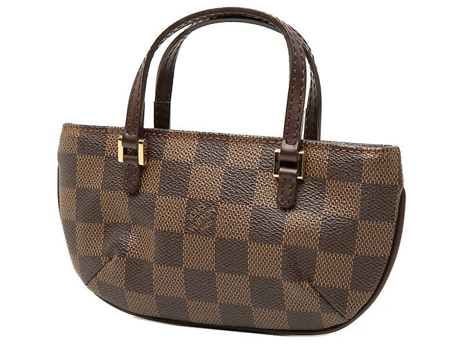 Pochette Manosque in Damier Ebene marrone Louis Vuitton - vista 2