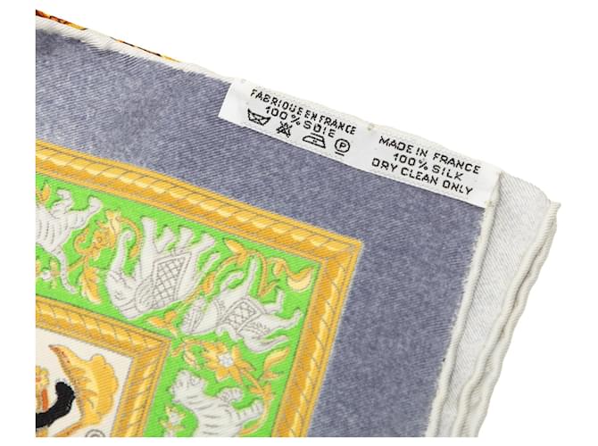 Sciarpa in seta Hermès Chasse en Inde 90 multicolore Blu - vista 4