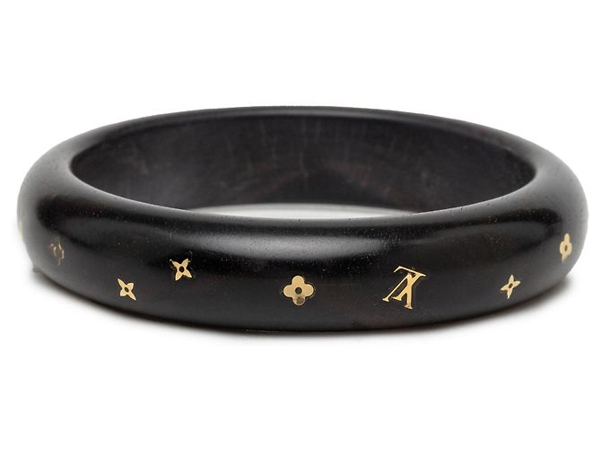 Bracciale rigido Louis Vuitton Monogram Tiger Wood ottone Sylvania Nero - vista 3