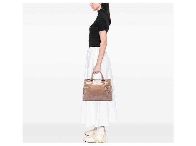 Bolso Prada Vitello Shine marrón Castaño - vista 6