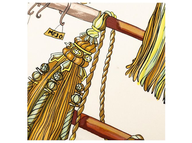 Sciarpa in seta Hermès Passementerie 90 bianca Bianco - vista 5