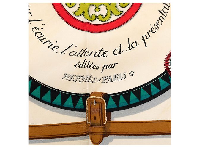 Sciarpa in seta Hermès Couvertures et Tenues de Jour 90 Bianco - vista 5