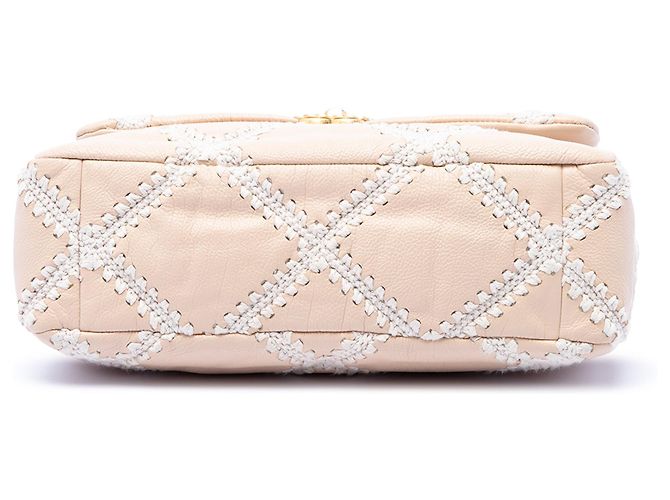 Borsa Chanel 19 Flap in pelle di vitello crochet rosa Large - vista 3