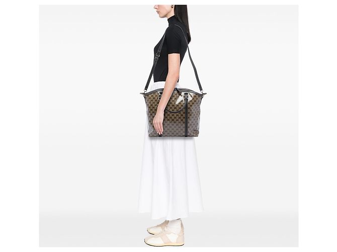 Borsa a cupola Gucci Large GG Crystal Charm Beige - vista 5