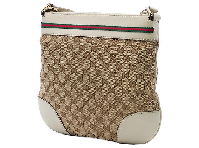 Borsa a tracolla Gucci GG Canvas Web bianca Bianco - vista 2