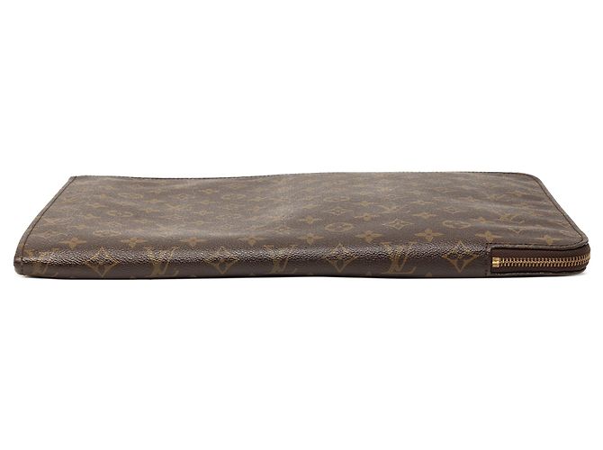 Pasta Executiva Louis Vuitton Monogram Poche Documents Portfolio Marrom - vista 3