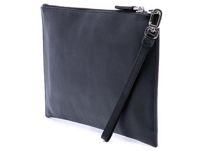 Clutch Wristlet Saffiano nero Prada - vista 2