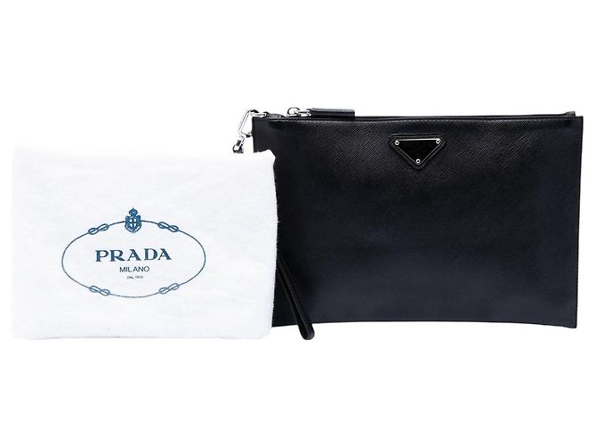 Clutch Wristlet Saffiano nero Prada - vista 7