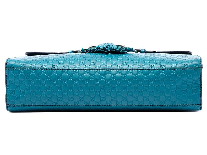 Borsa a tracolla Gucci Medium Microguccissima Emily blu - vista 3