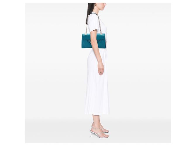 Borsa a tracolla Gucci Medium Microguccissima Emily blu - vista 6
