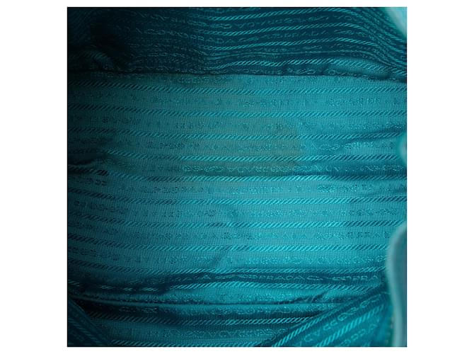 Borsa Hobo Prada Vitello Daino blu - vista 4