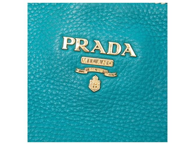 Borsa Hobo Prada Vitello Daino blu - vista 5