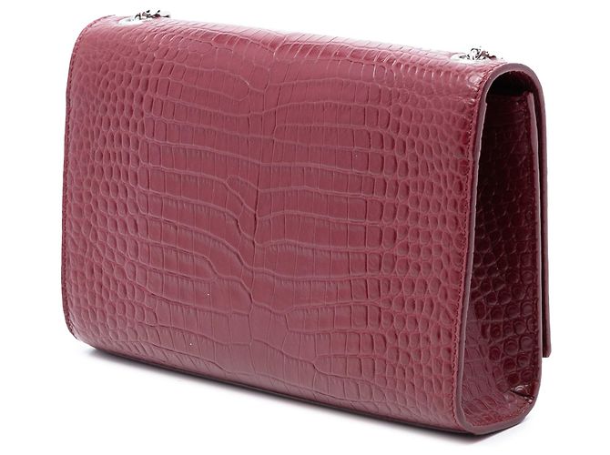 Borsa a tracolla Kate con nappa con stampa coccodrillo rossa Medium Saint Laurent Rosso - vista 2