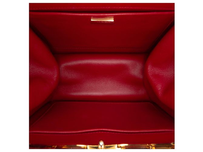 Borsa a tracolla Red Prada Saffiano e City Calf Light Frame Rosso - vista 4