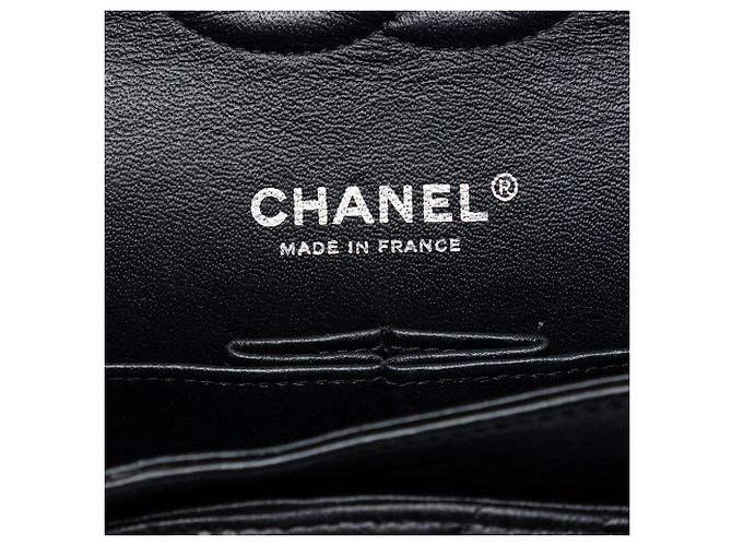 Borsa a Spalla Chanel Medium Classic Chevron Lambskin So Black Double Flap Nero - vista 5
