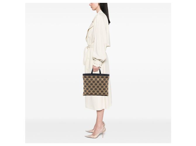 Tote in tela Anagram beige LOEWE - vista 7