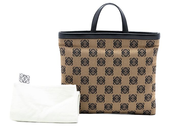 Tote in tela Anagram beige LOEWE - vista 8