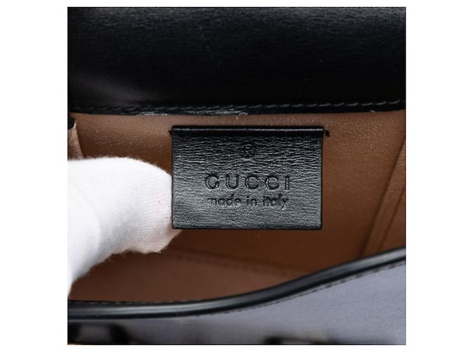 Borsa a tracolla Gucci Mini Leather Horsebit 1955 nera Nero - vista 5