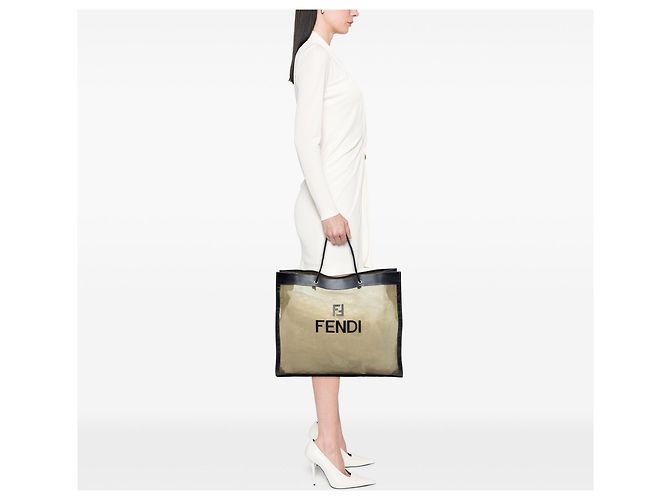 Brauner Fendi Mesh-Tote - Ansicht 7