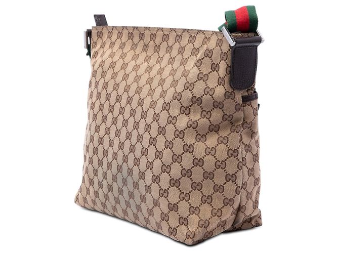 Borsa a tracolla Gucci GG Canvas Web beige - vista 2