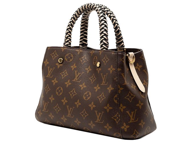 Bolsa Louis Vuitton Monogram Montaigne BB com alça trançada marrom - vista 2