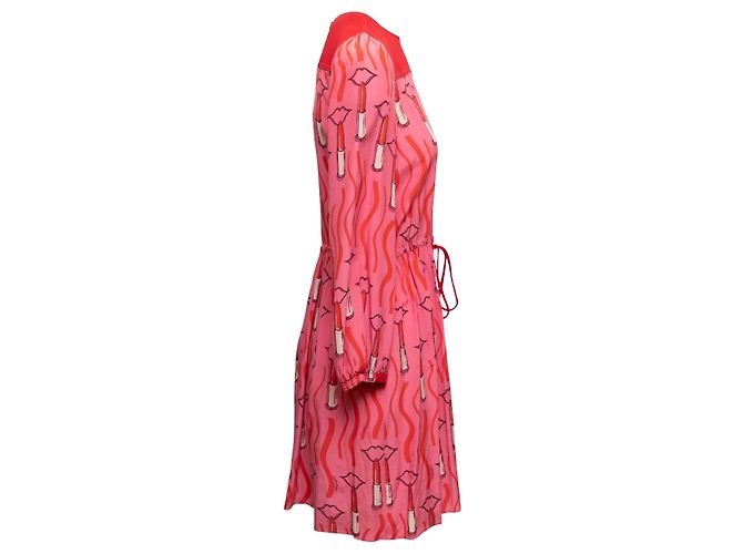Valentino Garavani Valentino Kleid mit Pink & Rot Print Größe US S - Ansicht 2