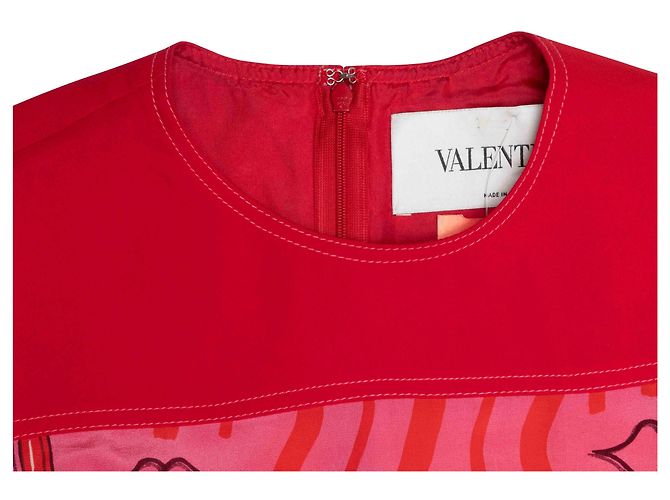 Valentino Garavani Valentino Kleid mit Pink & Rot Print Größe US S - Ansicht 4