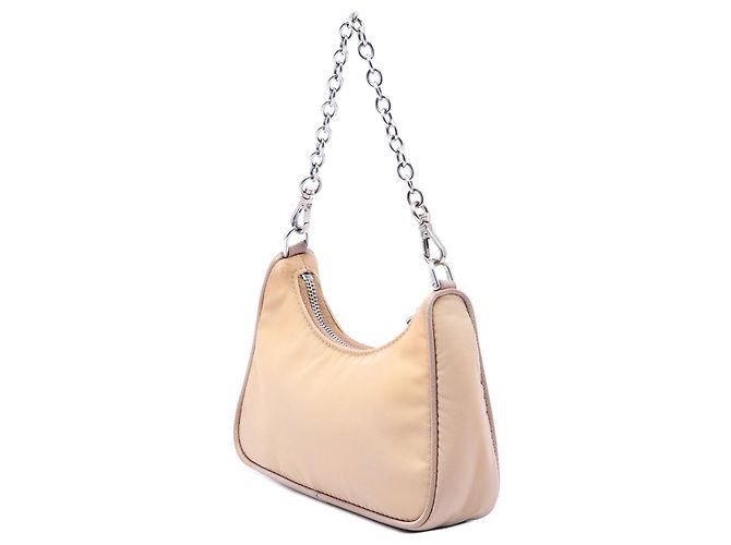 Borsa Prada Mini Tessuto Re Edition 2005 Beige - vista 2