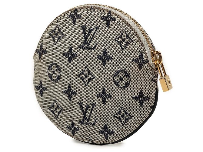 Mini monedero redondo Louis Vuitton Monogram Mini Lin gris - vista 2
