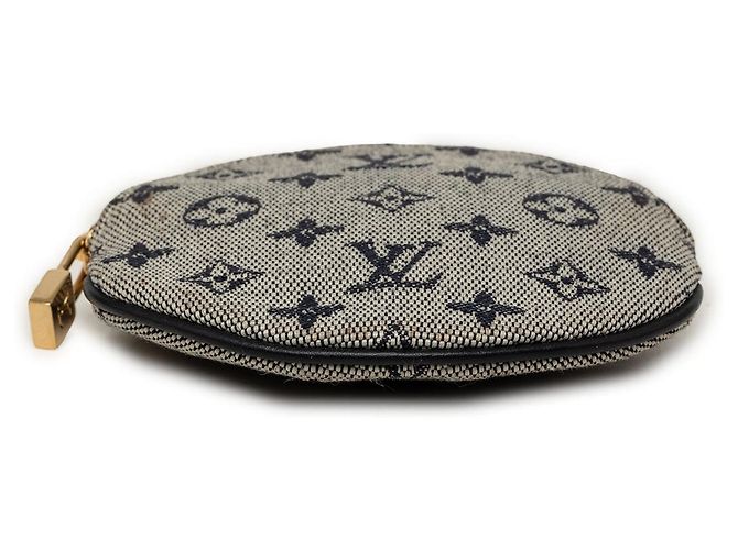 Mini monedero redondo Louis Vuitton Monogram Mini Lin gris - vista 3