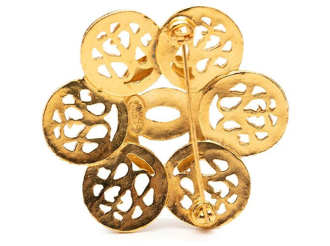 Spilla a Fiore Chanel CC Placcata Oro D'oro - vista 3