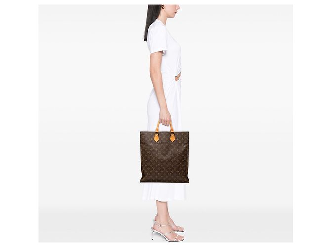 Borsa Tote Louis Vuitton Monogram Sac Plat marrone - vista 11