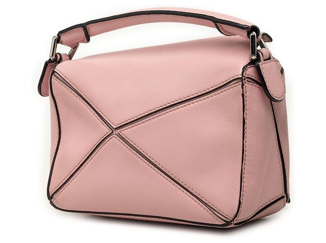 Mini borsa Puzzle in pelle di vitello rosa LOEWE - vista 2