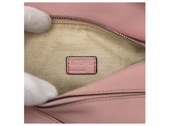 Mini borsa Puzzle in pelle di vitello rosa LOEWE - vista 5