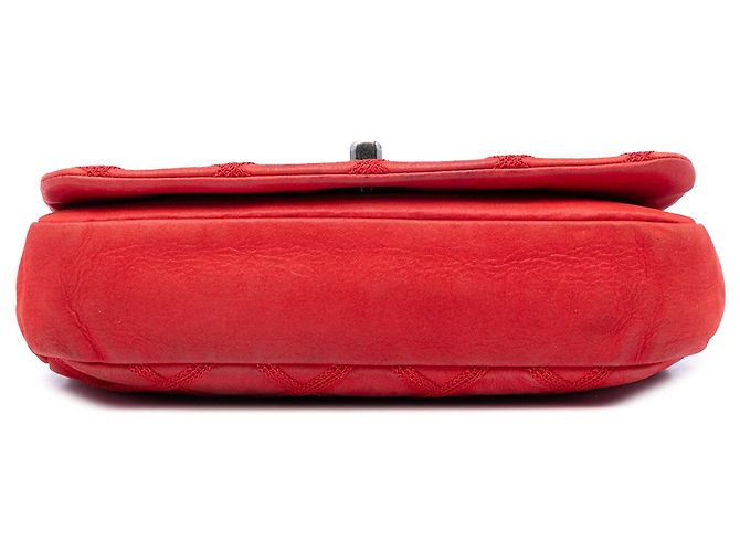 Borsa a tracolla Chanel Small Nubuck Diamond Stitch Chain Flap Rossa Rosso - vista 3