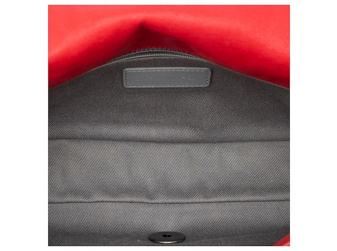 Borsa a tracolla Chanel Small Nubuck Diamond Stitch Chain Flap Rossa Rosso - vista 4