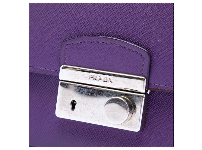 Borsa a tracolla Prada Saffiano Sound Lock viola Porpora - view 5