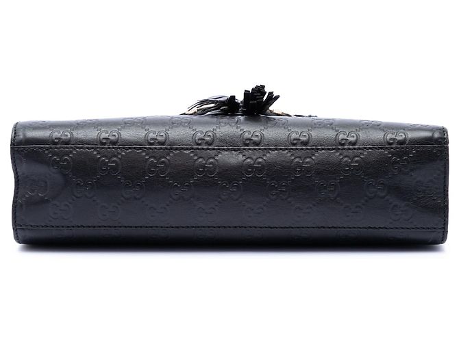 Borsa a tracolla Gucci Medium Guccissima Emily nera Nero - vista 3