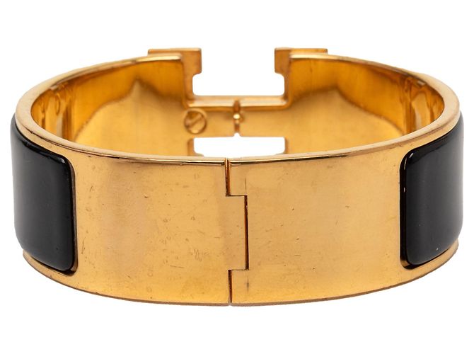 Bracciale Hermès Wide Enamel Clic Clac H GM nero - vista 3