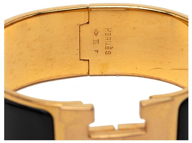 Bracciale Hermès Wide Enamel Clic Clac H GM nero - vista 4