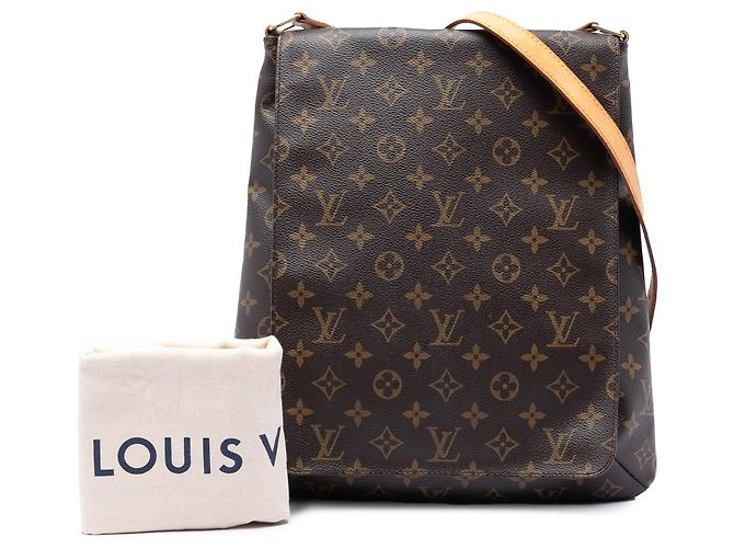 Bolsa transversal marrom Louis Vuitton Monogram Musette Salsa Long Strap - vista 7