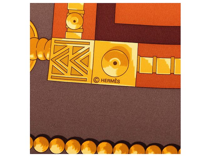 Hermès Seidentuch Orange Cuillers d Afrique 90 - Ansicht 4