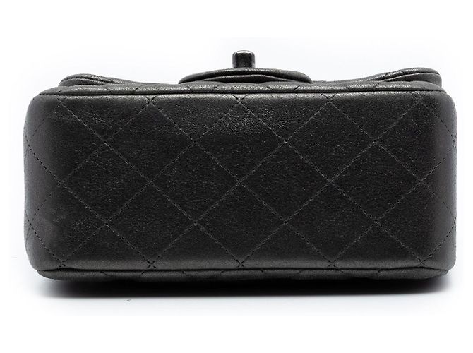 Borsa a tracolla Chanel Mini Square Classic in pelle di agnello, grigio - vista 3