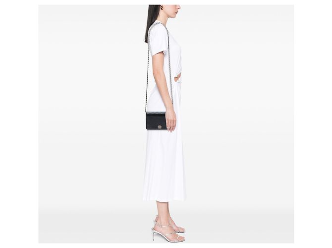 Bolso bandolera Chanel CC Stitched Calfskin Wallet on Chain negro - vista 7