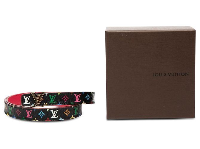 Cintura Louis Vuitton Monogram Multicolore LV Initiales nera Nero - vista 8