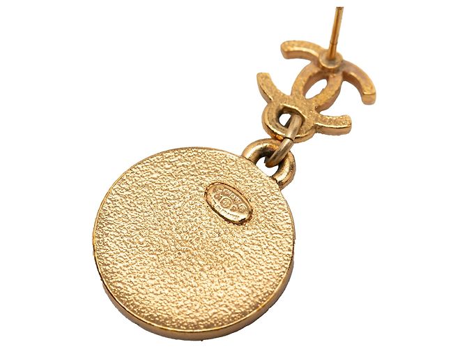 Chanel CC Gold Plated Enamel Star Hängeohrringe mit Stecker Golden - Ansicht 3