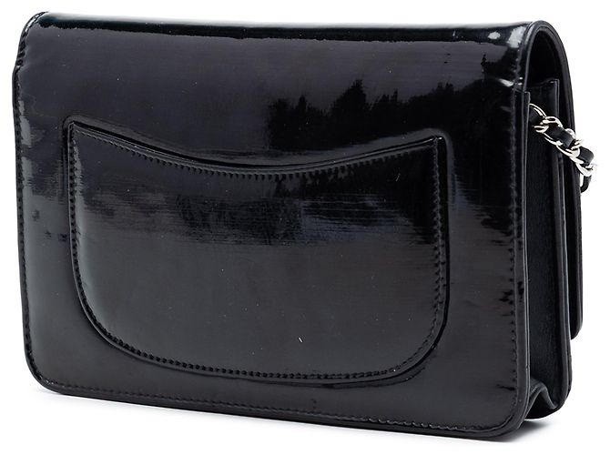 Bolsa transversal Chanel CC Patent Wallet On Chain preta Preto - vista 2