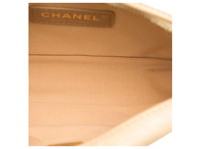 Camera Borsa a tracolla Chanel CC Quilted Caviar Melody Beige - vista 4