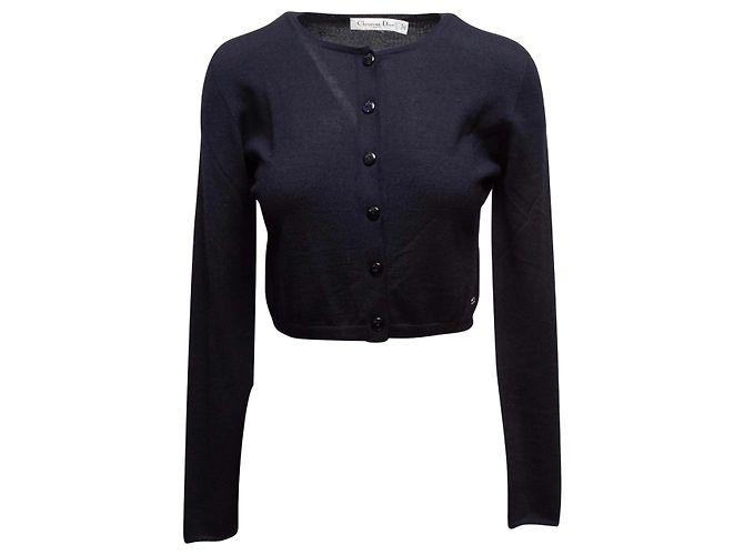 Christian Dior Kaschmir-Cardigan Navy Größe US S Blau - Ansicht 2
